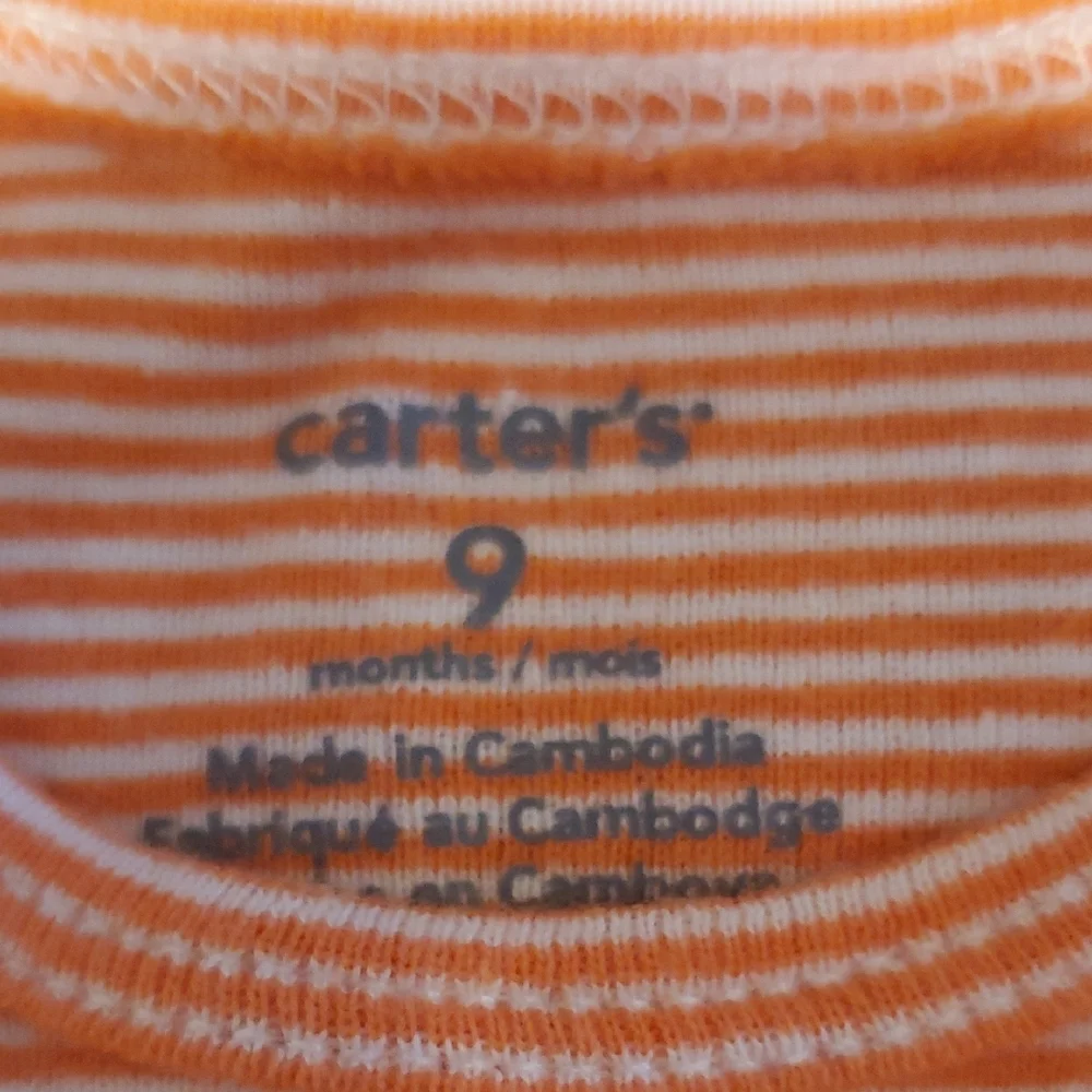 🐻 Carter's Orange Bodysuit One Piece Soft Knit